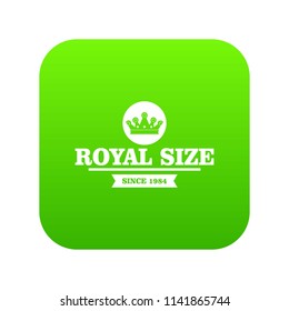 Monarch king icon green vector isolated on white background