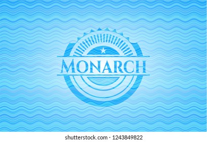 Monarch water wave concept style badge.