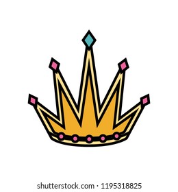 monarchical crown with gemstones