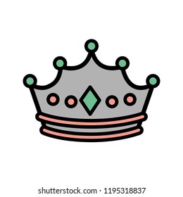 monarchical crown with gemstones