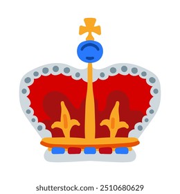 Monarch's crown. Canada. United Kingdom. King crown vector illustration design isolated on white background.