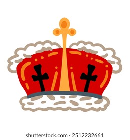 Monarch's crown. Canada. United Kingdom. King crown vector illustration design isolated on white background.