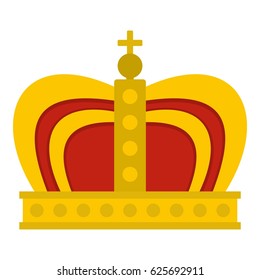 Monarchy crown icon flat isolated on white background vector illustration