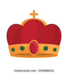 monarchy golden crown icon isolated