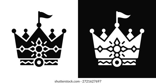 Monarchie-Symbol, weißer und schwarzer Hintergrundstil