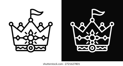 Monarchie-Symbol, weißer und schwarzer Hintergrundstil