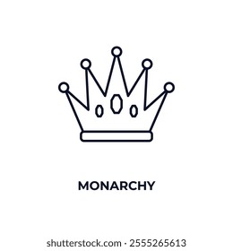 monarchy outline icon. Linear vector from fashion concept. Thin line monarchy icon isolated on white background