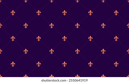 Monarchy premium for geometric design. Ornamental decorative with retro style revival. Fashion beauty on horizontal cover. Intricacy background with horizontal lily.