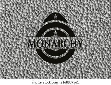 Monarchy retro style black emblem with bubbles background. Vector Illustration. Detailed. 