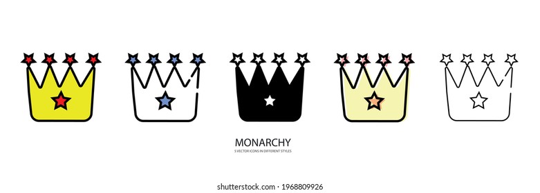 Monarchy set vector type icon