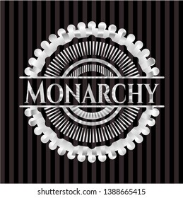 Monarchy silvery badge. Vector Illustration. Mosaic.