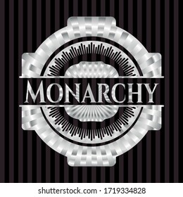 Monarchy silvery badge. Vector Illustration. Mosaic. 