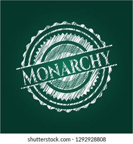 Monarchy written with chalkboard texture