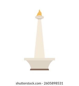Monas Indonesia Landmark Vector Icon Illustration.