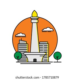 monas icónico indonesio ilustración vectorial