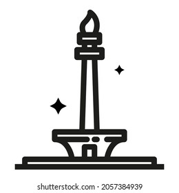 Monas Jakarta, Indonesia Landmark icon vector illustration