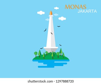 Monas Jakarta vector  illustration