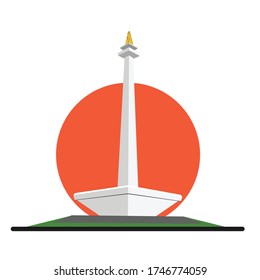 Monas landmark vector illustration of Monument National building, great for template design, architecture template design, poster, logo, icon, and any purpose