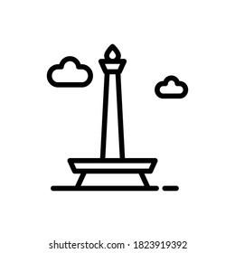 Monas (Landmarks Monuments) icon outline vector. isolated on white background