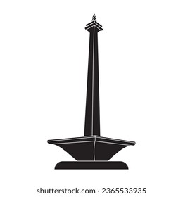 Monas monument icon, historical building in Indonesia, Jakarta vector illustration design.