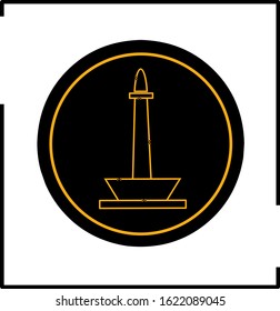 monas national monument icon, vector design ilustration