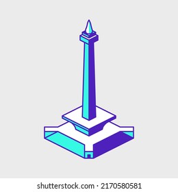 Monas monumento nacional Icono vectorial isométrico