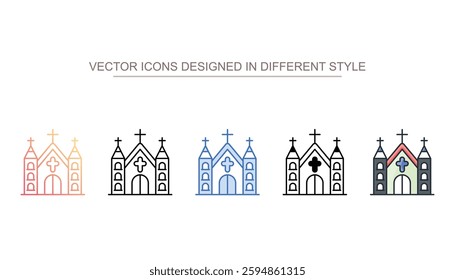 Monastery icon design with white background stock illustration