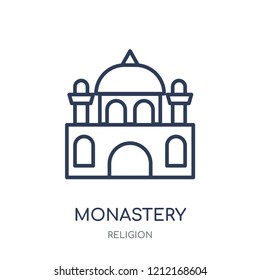 Monastery icon. Monastery linear symbol design from Religion collection. Simple outline element vector illustration on white background.