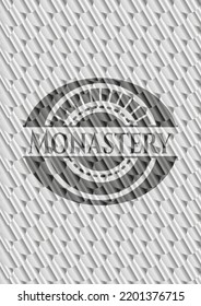Bandera de plata brillante en un monasterio. Patrón de escalas. Ilustración vectorial. Detallado. 