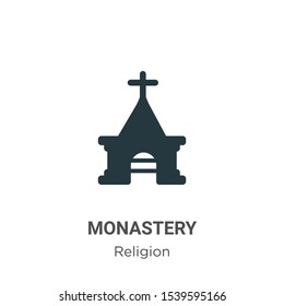 Monastery vector icon on white background. Flat vector monastery icon symbol sign from modern religion collection for mobile concept and web apps design.