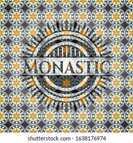 Monastic arabic emblem. Arabesque decoration.