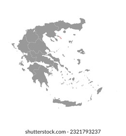 Monastic community of Mount Athos map, autonomous region of Greece. Vector illustration.