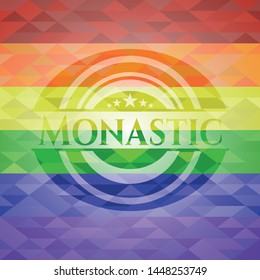 Monastic lgbt colors emblem. Vector Illustration. Mosaic.