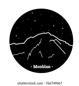 Monblan. Vector illustration of mountains