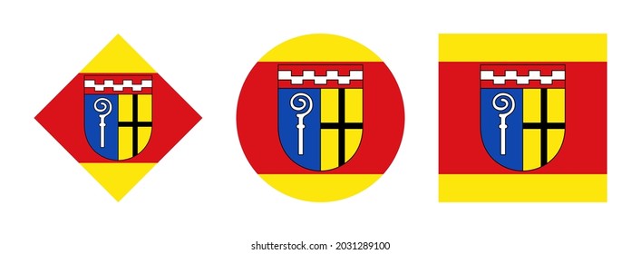 Monchengladbach city flag icon set isolated on white background