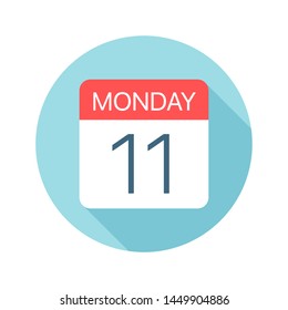 Monday 11 - Calendar Icon - Vector Illustration