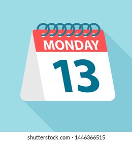 Monday 13 - Calendar Icon - Vector Illustration