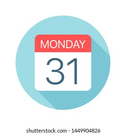 Monday 31 - Calendar Icon - Vector Illustration