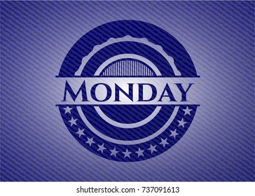 Monday badge with denim background