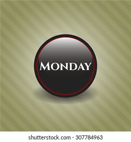 Monday black shiny emblem