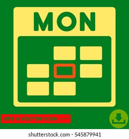 Monday Calendar Grid icon. Vector EPS illustration style is flat iconic bicolor symbol, orange and yellow colors.