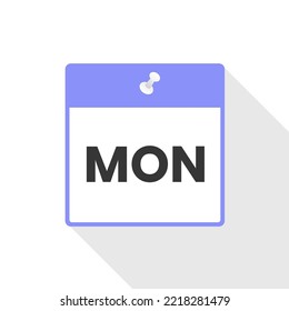 Icono de calendario de lunes a hacer lista, signo de trabajo de programación de día de la semana para la ilustración vectorial del organizador personal