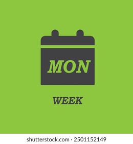 Monday calendar isolated icon, MON week day vector symbol with editable stroke