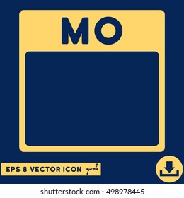 Monday Calendar Page icon. Vector EPS illustration style is flat iconic symbol, yellow color.