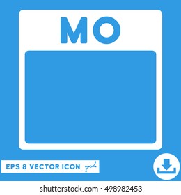 Monday Calendar Page icon. Vector EPS illustration style is flat iconic symbol, white color.
