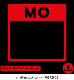 Monday Calendar Page icon. Vector EPS illustration style is flat iconic symbol, red color.