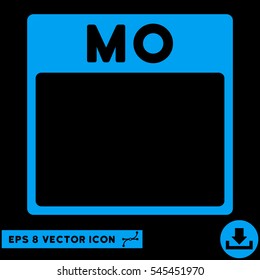 Monday Calendar Page icon. Vector EPS illustration style is flat iconic symbol, blue color.