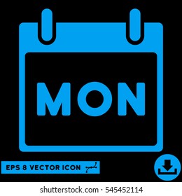 Monday Calendar Page icon. Vector EPS illustration style is flat iconic symbol, blue color.