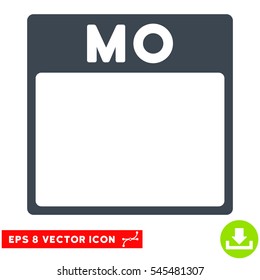 Monday Calendar Page icon. Vector EPS illustration style is flat iconic symbol, smooth blue color.