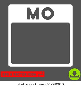 Monday Calendar Page icon. Vector EPS illustration style is flat iconic symbol, white color.
